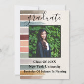 水彩抽象芸術ナース卒業パーティーの写真  招待状 (裏面)