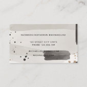 水彩抽象芸術ニュートラルグレー名刺 名刺 (裏面)