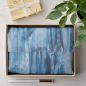 水彩抽象芸術ネイビーブルーホワイト 薄葉紙 (ギフト)