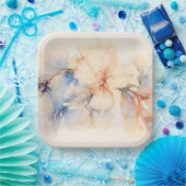 水彩抽象芸術ハナミズキ花 ペーパープレート (パーティー)