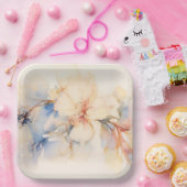 水彩抽象芸術ハナミズキ花 ペーパープレート (パーティー)