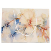 水彩抽象芸術ハナミズキ花 ラージペーパーバッグ (裏面)