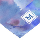 水彩抽象芸術ハンドブルーパープル絵を描ティール(緑がかった色) ショートテーブルランナー (コーナー)