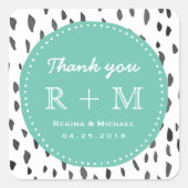 水彩抽象芸術パターン結婚式の引き出物シール スクエアシール (正面)