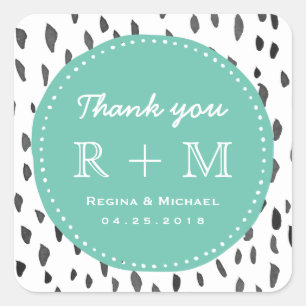 水彩抽象芸術パターン結婚式の引き出物シール スクエアシール