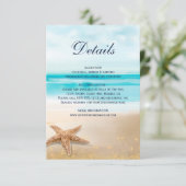 水彩抽象芸術ビーチヒトデ結婚ィス詳細 エンクロージャーカード (スタンド正面)