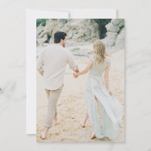 水彩抽象芸術ビーチフォト結婚式招待状 招待状 (裏面)