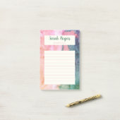 水彩抽象芸術ピンクスーパーto-doリスト ポストイット (デスク上)