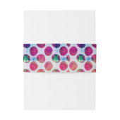 水彩抽象芸術ピンクドットパターン 招待状ベリーバンド (裏面例)