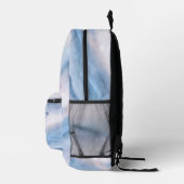 水彩抽象芸術ピンクブルー大理石(名前あり) プリントバックパック (右)