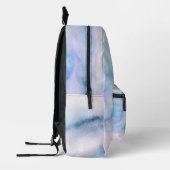 水彩抽象芸術ピンクブルー大理石(名前あり) プリントバックパック (左)