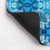 水彩抽象芸術フローラデニムブルー マウスパッド (コーナー)