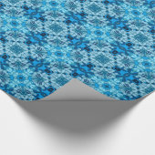 水彩抽象芸術フローラデニムブルー ラッピングペーパー (角)