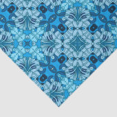 水彩抽象芸術フローラデニムブルー 薄葉紙 (詳細)