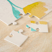 水彩抽象芸術フローラ牡丹パターン ジグソーパズル (側面)