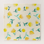 水彩抽象芸術フローラ牡丹パターン ジグソーパズル (横)