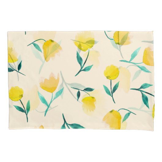 水彩抽象芸術フローラ牡丹パターン 枕カバー (正面)