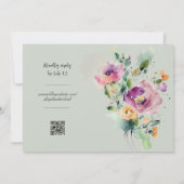 水彩抽象芸術フローラ結婚式招待状 招待状 (裏面)