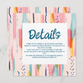 水彩抽象芸術ブカラフルラシ結婚の詳細 招待状 (正面/裏面)