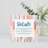 水彩抽象芸術ブカラフルラシ結婚の詳細 招待状 (スタンド正面)