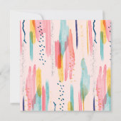 水彩抽象芸術ブカラフルラシ結婚の詳細 招待状 (裏面)