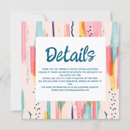 水彩抽象芸術ブカラフルラシ結婚の詳細 招待状