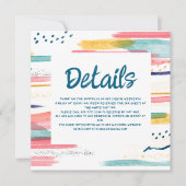 水彩抽象芸術ブカラフルラシ結婚の詳細 招待状 (正面)