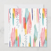 水彩抽象芸術ブカラフルラシ結婚の詳細 招待状 (裏面)