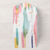 水彩抽象芸術ブカラフルラシ結婚ズ オールインワン招待状 (外側)