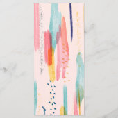 水彩抽象芸術ブカラフルラシ結婚ズ メニュー (裏面)