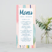 水彩抽象芸術ブカラフルラシ結婚ズ メニュー (スタンド正面)