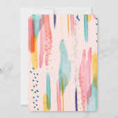 水彩抽象芸術ブカラフルラシ結婚ズ 招待状 (裏面)