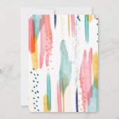 水彩抽象芸術ブカラフルラシ結婚ズ 招待状 (裏面)