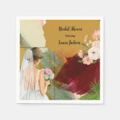 水彩抽象芸術ブライダル招待 スタンダードカクテルナプキン (正面)