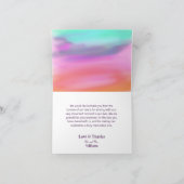 水彩抽象芸術ブライトカラフルレインボー サンキューカード (内部)