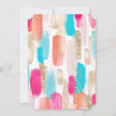 水彩抽象芸術ブラシストローク赤ちゃんシャワー 招待状 (裏面)