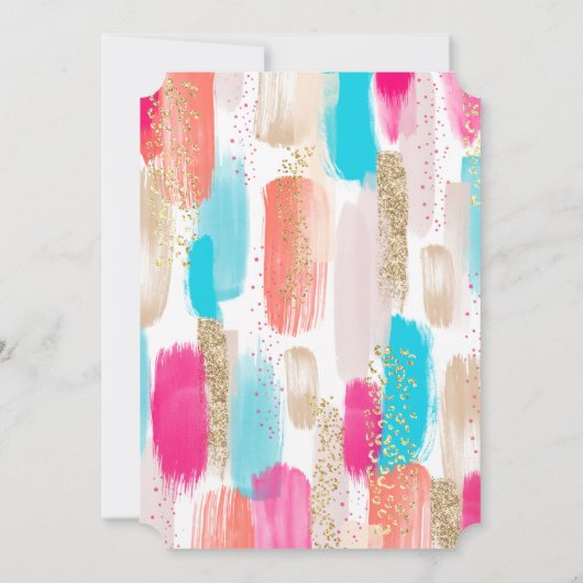 水彩抽象芸術ブラシストローク赤ちゃんシャワー 招待状 (裏面)