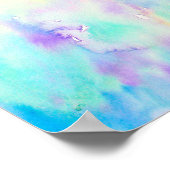 水彩抽象芸術ブルーパープルランドスケーププリント ポスター (角)