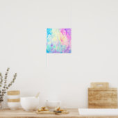 水彩抽象芸術ブルーパープルランドスケーププリント ポスター (キッチン)