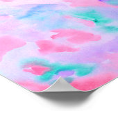 水彩抽象芸術ブループリント ポスター (角)