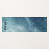 水彩抽象芸術ブルーヨガマット ヨガマット (正面(横))