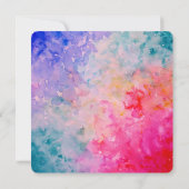 水彩抽象芸術ベビーシャワー 招待状 (裏面)