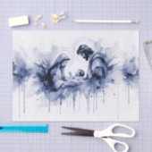 水彩抽象芸術ホーリーファミリーオールブルー 薄葉紙 (クラフト)