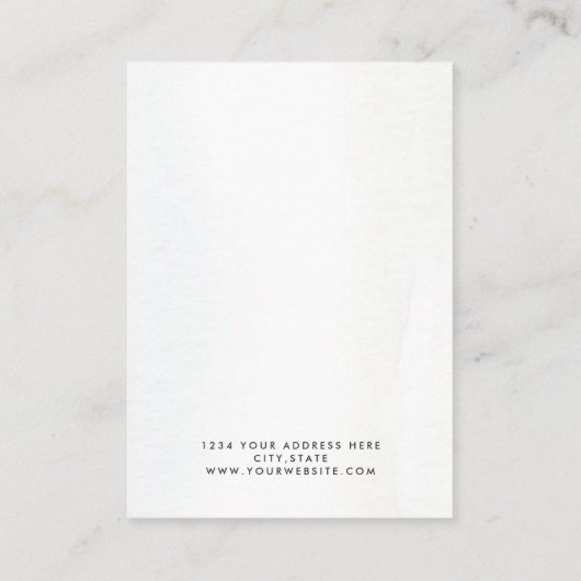 水彩抽象芸術ボービーチイヤリングディスプレイ 名刺 (裏面)