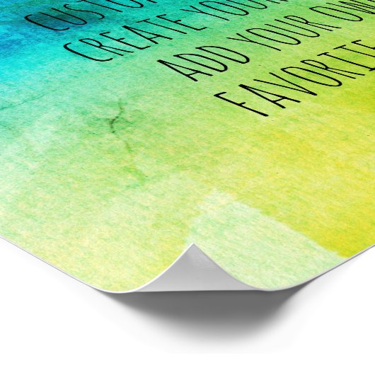 水彩抽象芸術ポスター独自の引用文を作成 ポスター (角)