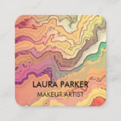 水彩抽象芸術ヴィンテージアーミニマルト スクエア名刺 (正面)