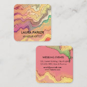 水彩抽象芸術ヴィンテージアーミニマルト スクエア名刺 (正面/裏面)