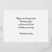 水彩抽象芸術出生シーンパープルブルー 箔シーズンカード (裏面)