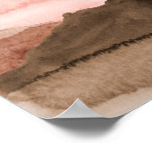 水彩抽象芸術夜の月砂漠の風景 ポスター (角)