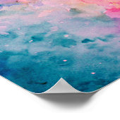 水彩抽象芸術宇宙プリント ポスター (角)